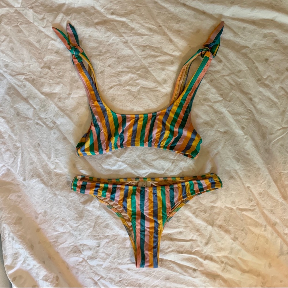 Stripes Jcrew playa bikini set